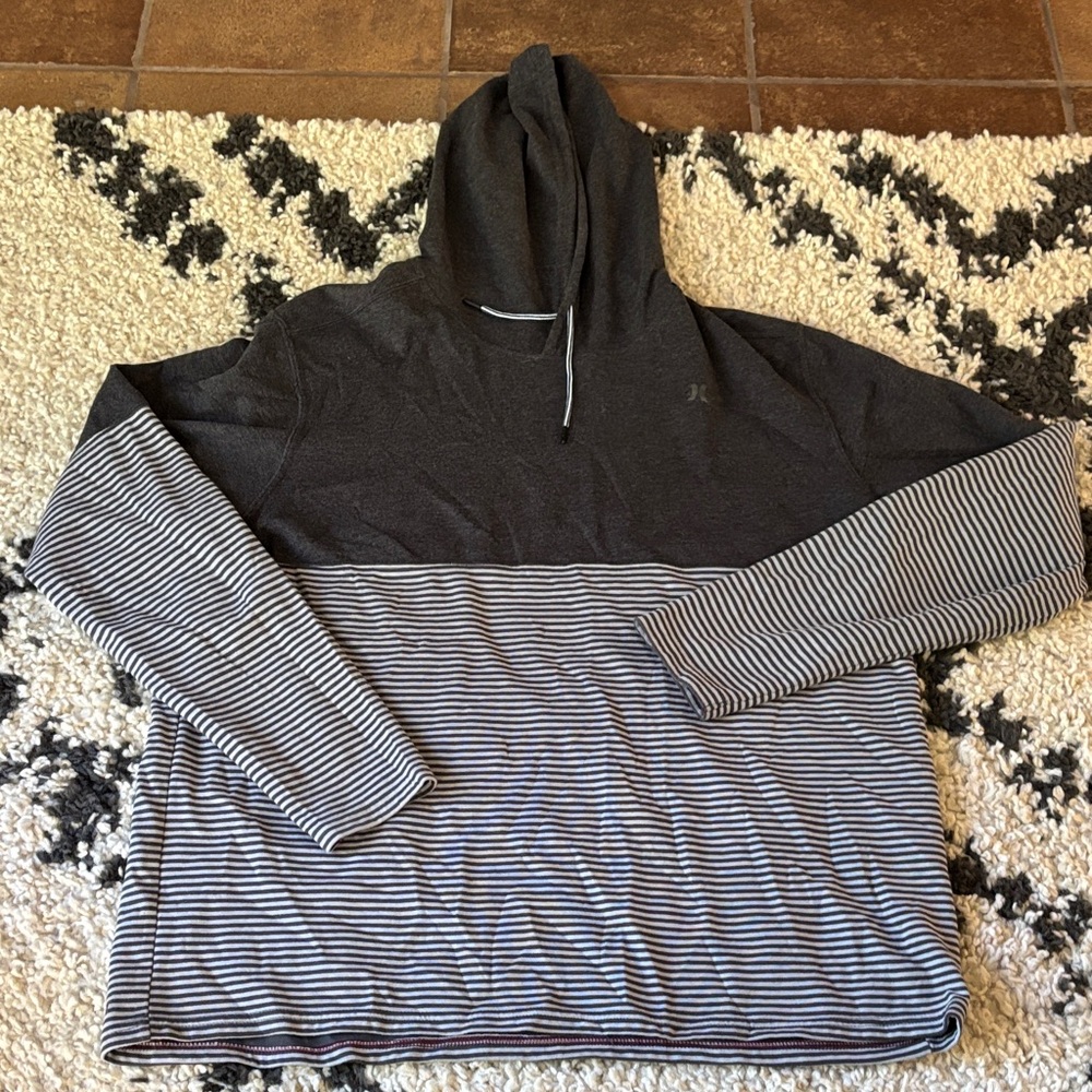 Hurley Charcoal and light gray Striped Hoodie